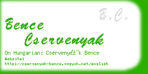 bence cservenyak business card